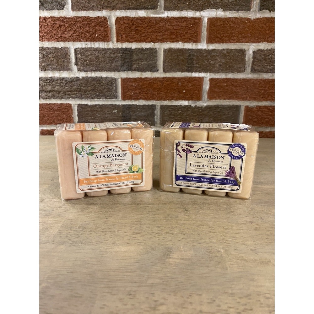 A La Maison ORANGE BERGAMOT & Lavender Bar Soap -3.5 oz each - 8 BARS TOTAL